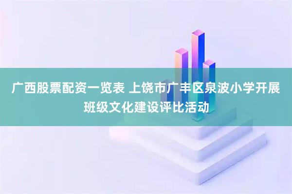 广西股票配资一览表 上饶市广丰区泉波小学开展班级文化建设评比活动