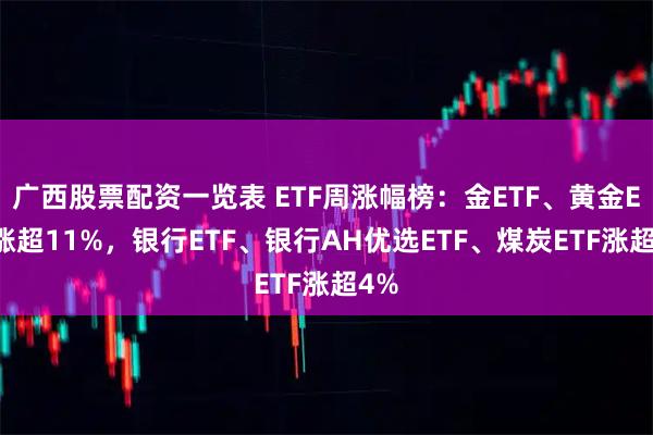 广西股票配资一览表 ETF周涨幅榜：金ETF、黄金ETF涨超11%，银行ETF、银行AH优选ETF、煤炭ETF涨超4%